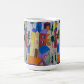 Abstraktes Sommerdorf Kaffeetasse (Mittel)