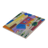 Abstraktes Sommerdorf Keramik Tile Fliese (Seite)