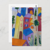 Abstraktes Sommerdorf Postcard Postkarte (Vorne/Hinten)