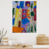 Abstraktes Sommerdorf Poster (Küche)