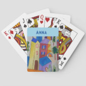 Abstraktes Sommerdorf Spielkarten (Rückseite)