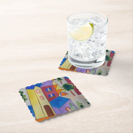 Abstraktes Sommerdorf Untersetzer (Vor Ort)