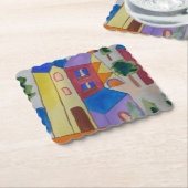 Abstraktes Sommerdorf Untersetzer (angewinkelt)