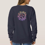 Abstraktes Sonnen-Gesicht Tragbare Kunst Sweatshirt (Rückseite)