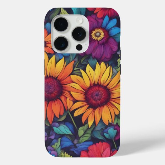 Abstraktes Sonnenblumen-Blumenmuster - iPhone 15 P Case-Mate iPhone Hülle (Rückseite)