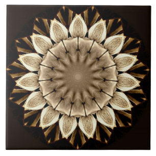 Abstraktes Sonnenblumendesign Fliese
