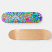 Abstraktes Sonnenblumenfeld | Retro-Blume Skateboard (Horizontal)