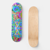 Abstraktes Sonnenblumenfeld | Retro-Blume Skateboard (Vorderseite)