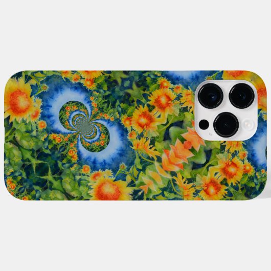Abstraktes Sonnenblumenfeld | Retrofloral Case-Mate iPhone Hülle (Rückseite (Horizontal))