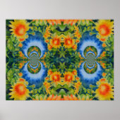 Abstraktes Sonnenblumenfeld | Retrofloral Poster (Vorne)