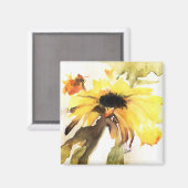 Abstraktes Sonnenblumenmagnet Magnet (Vorderseite/Rückseite)