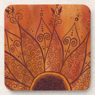 Abstraktes Sonnenblumenmuster Getränkeuntersetzer