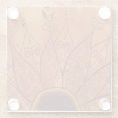 Abstraktes Sonnenblumenmuster Glasuntersetzer (Rückseite)