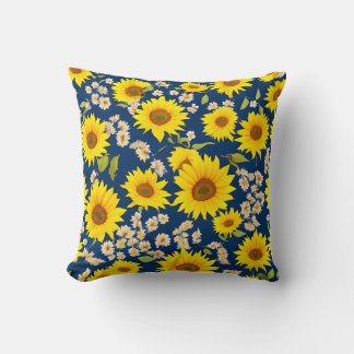 Abstraktes Sonnenblumenmuster Kissen