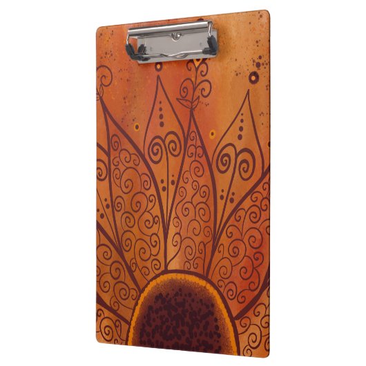 Abstraktes Sonnenblumenmuster Klemmbrett (Links)