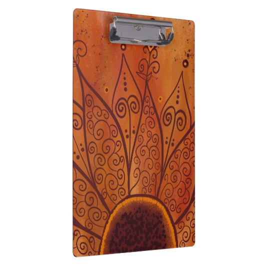Abstraktes Sonnenblumenmuster Klemmbrett (Rechts)