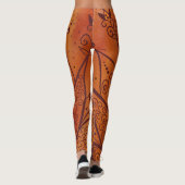 Abstraktes Sonnenblumenmuster Leggings (Rückseite)