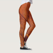 Abstraktes Sonnenblumenmuster Leggings (Rechts)