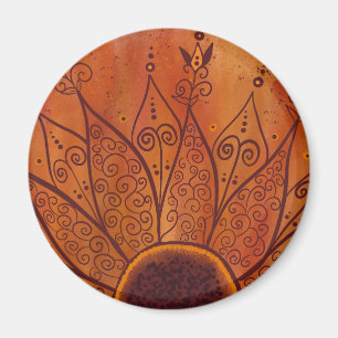 Abstraktes Sonnenblumenmuster Magnet