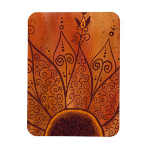 Abstraktes Sonnenblumenmuster Magnet