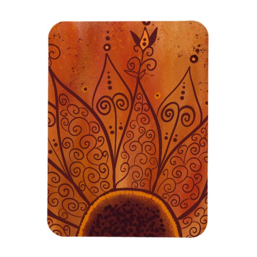 Abstraktes Sonnenblumenmuster Magnet (Vertikal)