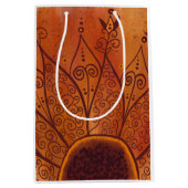 Abstraktes Sonnenblumenmuster Mittlere Geschenktüte (Vorderseite)