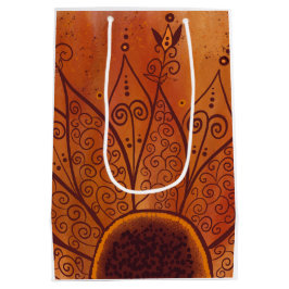 Abstraktes Sonnenblumenmuster Mittlere Geschenktüte