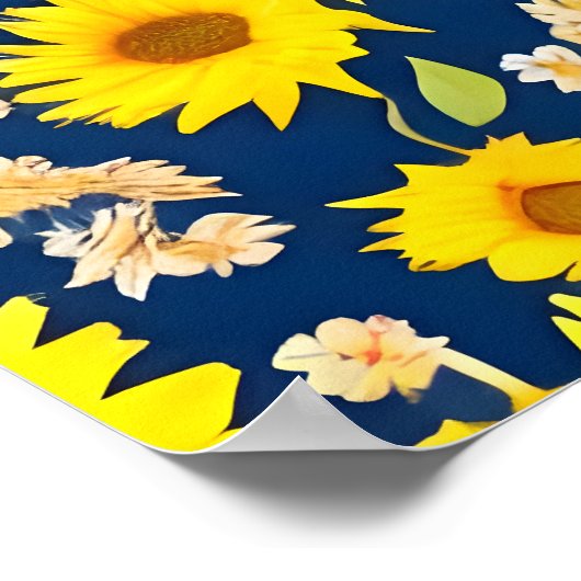 Abstraktes Sonnenblumenmuster Poster (Ecke)