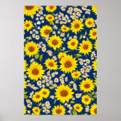 Abstraktes Sonnenblumenmuster Poster (Vorne)