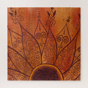 Abstraktes Sonnenblumenmuster Puzzle