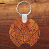 Abstraktes Sonnenblumenmuster Schlüsselanhänger (Vorderseite)