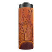 Abstraktes Sonnenblumenmuster Thermosbecher (Vorderseite)