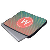 Abstraktes Sonnenuntergang-Farbblendung Monogramm Laptopschutzhülle (Vorne Knopf)