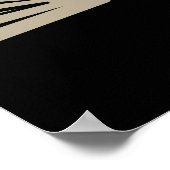 Abstraktes Sonnenuntergang Schwarz auf Tan Moderne Poster (Ecke)