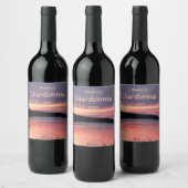 Abstraktes Sonnenuntergang - Wine Label Weinetikett (Flaschen)