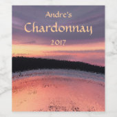 Abstraktes Sonnenuntergang - Wine Label Weinetikett (Einzelnes Label)