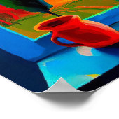 Abstraktes Sonnenuntergangslandschaft-Gemälde, Abs Poster (Ecke)