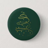 Abstraktes Sparkling Gold, Grüner Weihnachtsbaum Button (Vorderseite)