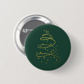 Abstraktes Sparkling Gold, Grüner Weihnachtsbaum Button (Vorne & Hinten)