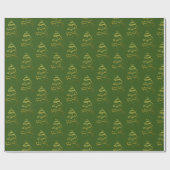 Abstraktes Sparkling Gold, Grüner Weihnachtsbaum Geschenkpapier (Flach)