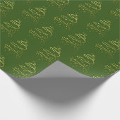 Abstraktes Sparkling Gold, Grüner Weihnachtsbaum Geschenkpapier (Ecke)