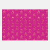 Abstraktes Sparkling Gold, Magenta Weihnachtsbaum Geschenkpapier Set (Vorderseite 2)