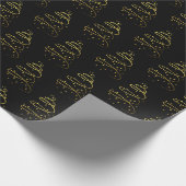 Abstraktes Sparkling Gold, Schwarzer Weihnachtsbau Geschenkpapier (Ecke)
