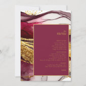 Abstraktes Sparkling Wedding Menu Weinrot ID1018 (Vorderseite)