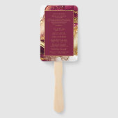 Abstraktes Sparkling Wedding Program Wine Red ID10 Fächer (Rückseite)