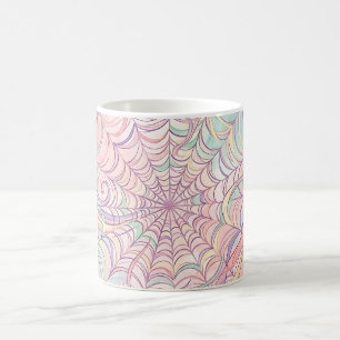 Abstraktes Spinnennetz-Spitzenmuster Pastell-Tinte Kaffeetasse