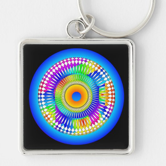 Abstraktes Spinnrad Schlüsselanhänger (Vorne)