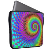 Abstraktes Spiral-Fraktal - neonfarbig Laptopschutzhülle (Vorne Rechts)
