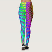 Abstraktes Spiral-Fraktal - neonfarbig Leggings (Rückseite)