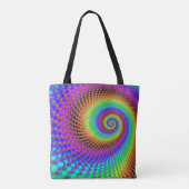 Abstraktes Spiral-Fraktal - neonfarbig Tasche (Rückseite)
